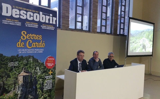 Ferran Bel, Joan Morales i Rafael López-Monné, en l'acte de presentació del DESCOBRIR