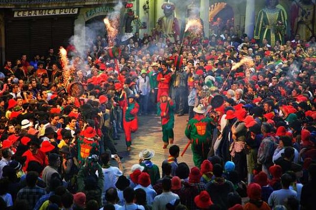 Celebració de la Patum als carrers de Berga