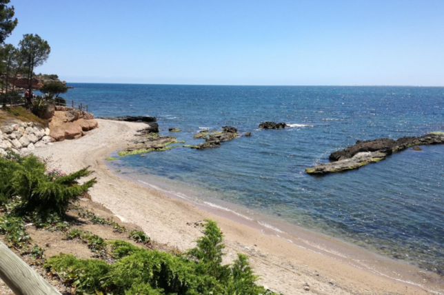 La platja de Cap Roig des del camí de ronda, el GR-92