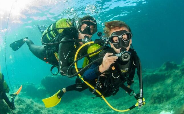 Bateig de submarinisme a Formentera