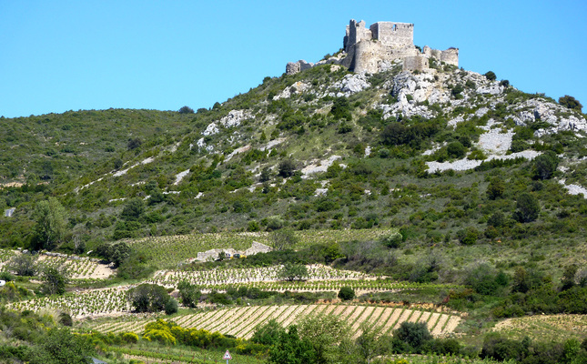 El castell d’Aguilar, a la vora del poble de Tuissan