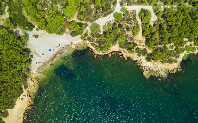 Imatge aèria de la platja de cap Roig