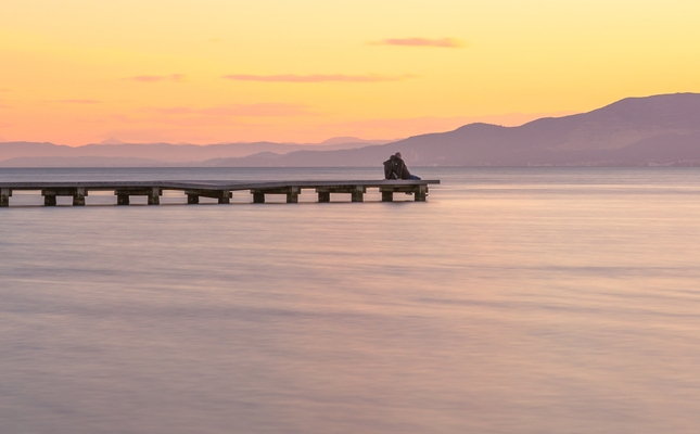 Posta de sol a la platja del Trabucador