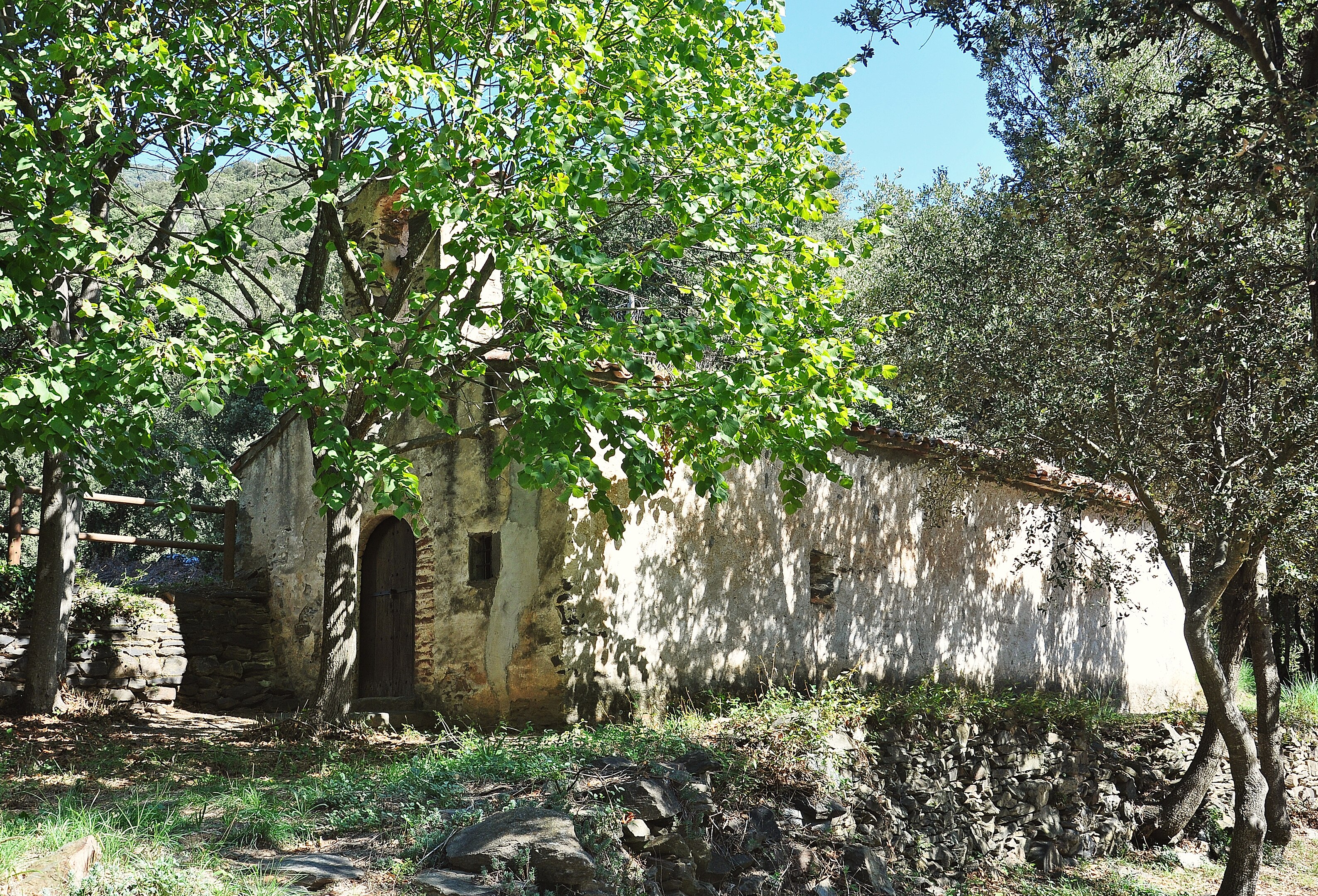 Ermita de Sant Martí del Montseny entre arbres